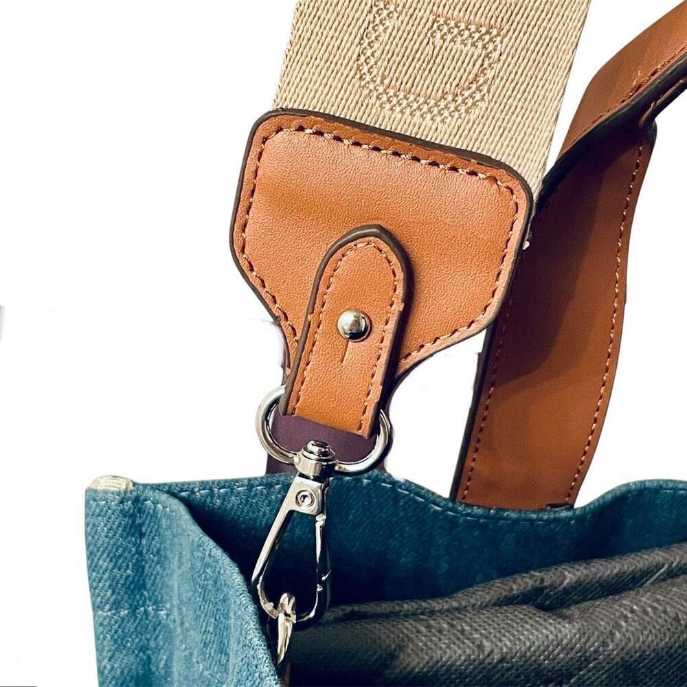 NWT Gorgeous True Religion Denim Signature Guitar Strap Crossbody Tote Bag - Picture 9 of 16